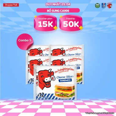 Combo 5 Phô mai Lát Con Bò Cười Sandwich 200g - Giá ưu đãi 319,130₫, thơm ngon, tiện lợi