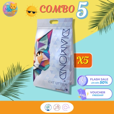 Combo 5 Túi Cát Vệ Sinh Mèo 19KG Đất Sét Cứng Khử Mùi Thơm Lâu 219.000 VND 3
