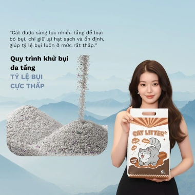Combo 5 Túi Cát Vệ Sinh Mèo 19KG Đất Sét Cứng Khử Mùi Thơm Lâu 219.000 VND 4