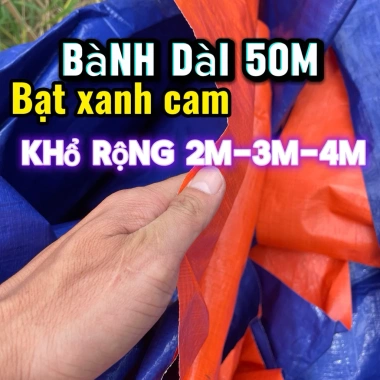 Combo 50m Cao Su Xanh Cam - Bạt Đậy Vật Tư, Lều Tạm, Bể Cá, Nuôi Lươn & Ếch, Giá 1.1tr (Giảm 308k)