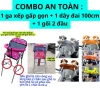 Combo An Toàn - Ghế Ga Xếp Gọn Sắt, Dây Đai 100cm và Gối 2 Đầu Cho Bé Đi Xe Máy 4