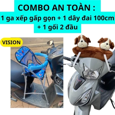 Combo An Toàn - Ghế Ga Xếp Gọn Sắt, Dây Đai 100cm và Gối 2 Đầu Cho Bé Đi Xe Máy 5 Combo An Toàn - Ghế Ga Xếp Gọn Sắt, Dây Đai 100cm và Gối 2 Đầu Cho Bé Đi Xe Máy 5