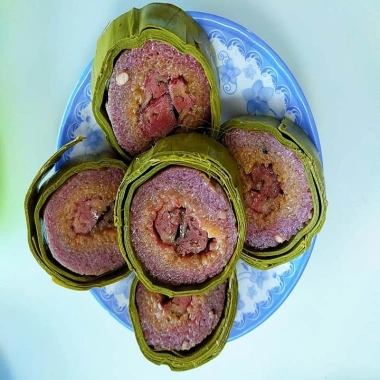 "Combo Bánh Tét Nhân Lá Cẩm Chuối 3 Đòn Giảm Giá - Bánh Tét Lá Cẩm Mại Cần Thơ 270k" 2