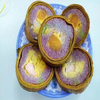 "Combo Bánh Tét Nhân Lá Cẩm Chuối 3 Đòn Giảm Giá - Bánh Tét Lá Cẩm Mại Cần Thơ 270k" 4