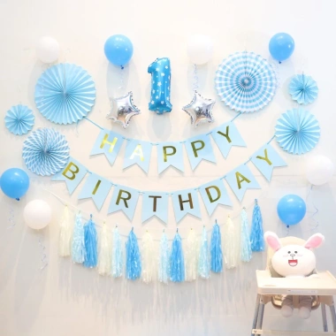 Combo Bộ HPBD Quạt Giấy Đơn Giản - Tặng Bơm Bóng và Băng Dính - Chỉ 165.000₫