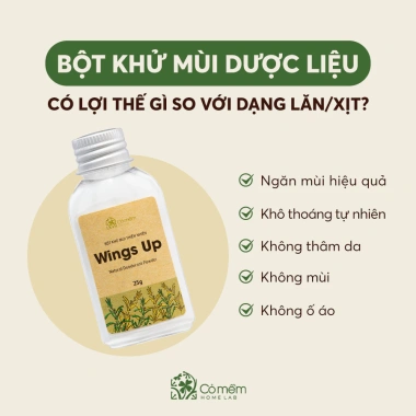 Combo Bột Khử Mùi Wings Up và Xịt Thơm Kháng Khuẩn Cỏ Mềm - Giảm Giá 192k