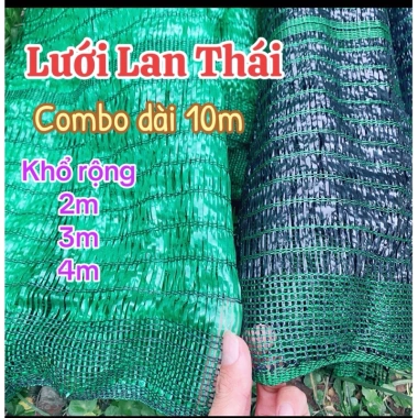Combo Dài 10m Lưới Lan Thái Đen Xanh 2-4m, Che Nắng, Che Mưa, Giá chỉ 120.000