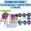 Combo Ghế Ga Xếp An Toàn + Đai Lớn Hoạt Hình + Dây Đai 100cm - Giá 315.000đ 2
