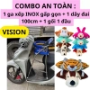 Combo ghế inox cao cấp 1 ghế ga xếp gọn + dây đai 100cm + gối đầu xe máy cho bé - Giá chỉ 360.500 VND 3