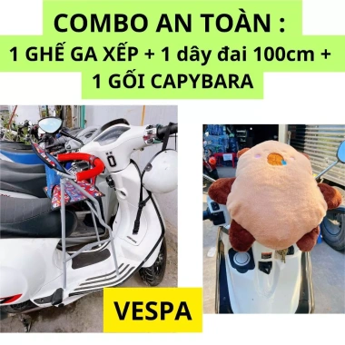 Combo ghế ngồi xe máy tay ga và Capybara và dây đai 100cm - Giá chỉ 345.800 VNĐ