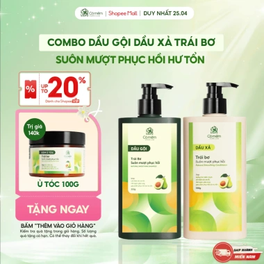 Combo Gội Xả Suôn Mượt Phục Hồi Tóc Trái Bơ Cỏ Mềm - Giá 555.000đ giảm 111.000đ