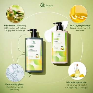 Combo Gội Xả Suôn Mượt Phục Hồi Tóc Trái Bơ Cỏ Mềm - Giá 555.000đ giảm 111.000đ 5 Combo Gội Xả Suôn Mượt Phục Hồi Tóc Trái Bơ Cỏ Mềm - Giá 555.000đ giảm 111.000đ 5