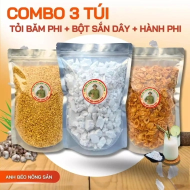 Combo Hành Phi Ta, Bột Sắn Dây, Tỏi Băm Phi 500g - Thơm Ngon Vàng Giòn, Giảm 23% 9