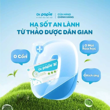 Combo Khăn hạ sốt Dr.Papie 3mo+ + Gạc rơ lưỡi 0+ cho bé 3 tháng - Giảm 22%