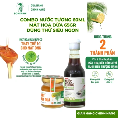 Combo Mini Size Tương & Mật Hoa Dừa Sokfarm Organic USDA EU JAS Giảm giá 55k 3 Combo Mini Size Tương & Mật Hoa Dừa Sokfarm Organic USDA EU JAS Giảm giá 55k 3