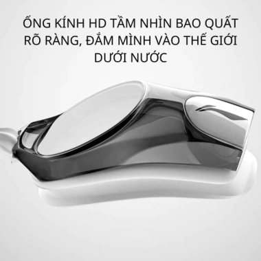 COMBO mũ kính bơi LI-NING bản cao cấp, mắt kính tầm nhìn rộng mũ silicon đặc biệt LXJR213 508 5
