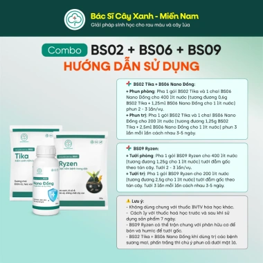 Combo Ngừa Nấm BS06 Nano Đồng BS02 Tika BS09 Ryzen - Đốm Lá Héo Xanh Lở Cổ Rễ 145.000 VND 9