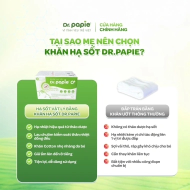 Combo Nước tắm thảo dược Dr.Papie 230ml + Khăn hạ sốt 25 chiếc - 279.000 VND