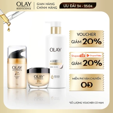 Combo Olay 260g Sữa Dưỡng Thể Sáng Da + Kem Ngày Đêm Total Effects 7in1 Ngăn Ngừa Lão Hóa Giá Ưu Đãi 788.900 VND