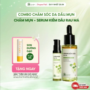 Combo Serum và Chấm Mụn Rau Má - Ngừa Mụn Cỏ Mềm, Mờ Vết Thâm, Giá 510k