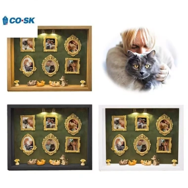 COUTR DIY Cat Mini Museum Silhouette Box Khung ảnh lưu niệm gia đình mèo có đèn LED VN giá ưu đãi 358.160₫