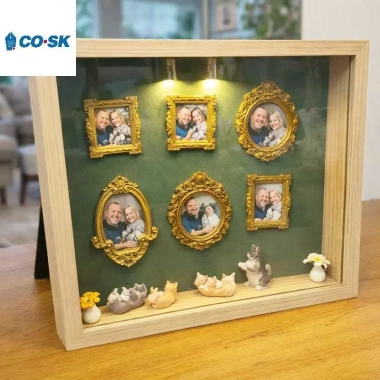 COUTR DIY Cat Mini Museum Silhouette Box Khung ảnh lưu niệm gia đình mèo có đèn LED VN giá ưu đãi 358.160₫