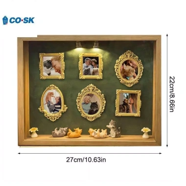 COUTR DIY Cat Mini Museum Silhouette Box Khung ảnh lưu niệm gia đình mèo có đèn LED VN giá ưu đãi 358.160₫