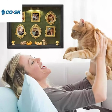 COUTR DIY Cat Mini Museum Silhouette Box Khung ảnh lưu niệm gia đình mèo có đèn LED VN giá ưu đãi 358.160₫