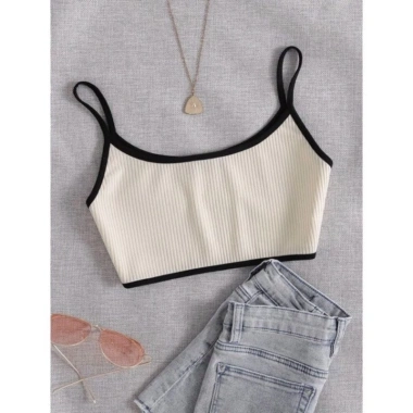 CROPTOP 2 Dây Viền Đen Cực Xinh - Giá Gốc 103.513₫, Giảm còn 79.625₫ - Thời Trang Nữ Sang Trọng