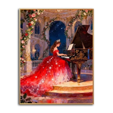 Cross Stitch 2.026 Thêu Piano Cô Gái Mẫu Nhỏ Người Mới Bắt Đầu Bộ Tự Làm