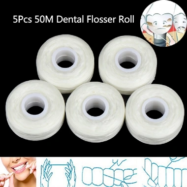 Cuộn Chỉ Nha Khoa 5 Cuộn 50m - Làm Sạch Răng Miệng, Giá Ưu Đãi 54.450₫