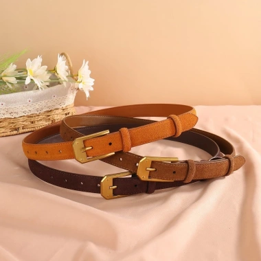 Da lộn Frosted Dermis Nữ Tôn Dáng Vintage Bull Thắt Lưng Da Bò Chất Lượng Cao 148k