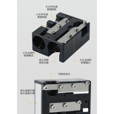 Đa năng Bi-a Cue tông đề da đầu Repairer, dụng cụ mài bút chì, thanh lưỡi - 120k
