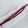 Đai thắt lưng nữ vintage da thật màu plum, khóa chữ thập, dây điều chỉnh, phong cách sang trọng 7