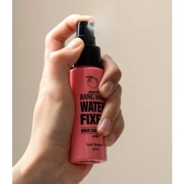 DAISO Bang Hair Water Fixer Peach 50ml - Xịt tạo kiểu tóc, hương đào tươi, Hàn Quốc