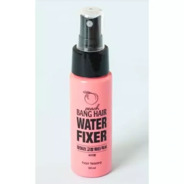 DAISO Bang Hair Water Fixer Peach 50ml - Xịt tạo kiểu tóc, hương đào tươi, Hàn Quốc