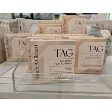 DAISO TAG Dewy Skin Cushion SPF50 PA+++ 15g - Kem nền đệm phát sáng, dưỡng ẩm, ánh sáng nhạt - Đệm Hàn Quốc - 195.316₫