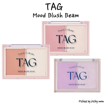 DAISO TAG Mood Blush Beam 2 trong 1 Blush & Glow - Má mềm, màu Fair Mauve, hương hoa oải hương, san hô trần