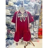 Đầm babydoll nhung tay rộng ngắn, đính nơ lớn, cột eo dây, viền ren - Giá 215.025đ 3