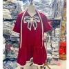 Đầm babydoll nhung tay rộng ngắn, đính nơ lớn, cột eo dây, viền ren - Giá 215.025đ 6