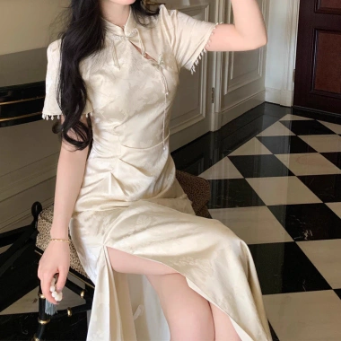 Đầm dài nữ thanh lịch Mùa Hè 2.025 thiết kế sườn xám - Giảm béo, giá 562.954₫
