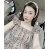 Đầm kẻ bbr Chân cá Tay cánh Tiên dáng babydoll trẻ trung hàng loại 1 7
