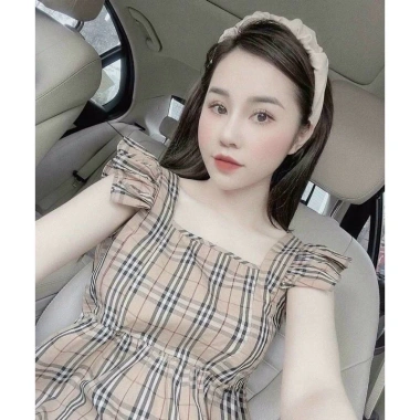 Đầm kẻ bbr Chân cá Tay cánh Tiên dáng babydoll trẻ trung hàng loại 1
