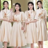 Đầm phù dâu sườn xám mỏng nhẹ, sang trọng cho cô dâu và nhóm cưới mùa xuân hè