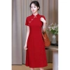 Đầm Qipao đỏ retro phong cách Trung Hoa cho cô dâu đính hôn mùa hè 2.025 - Giá ưu đãi 685.518₫