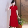 Đầm Qipao đỏ retro phong cách Trung Hoa cho cô dâu đính hôn mùa hè 2.025 - Giá ưu đãi 685.518₫ 5