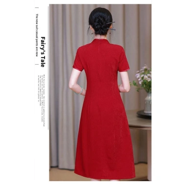 Đầm Qipao đỏ retro phong cách Trung Hoa cho cô dâu đính hôn mùa hè 2.025 - Giá ưu đãi 685.518₫ 6