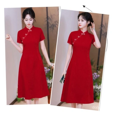 Đầm Qipao đỏ retro phong cách Trung Hoa cho cô dâu đính hôn mùa hè 2.025 - Giá ưu đãi 685.518₫ 7