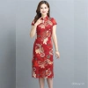 Đầm Qipao Tay Ngắn Plus Size Retro Slim Fit - Mùa Hè Thoáng Mát, Tôn Dáng Nhanh 4