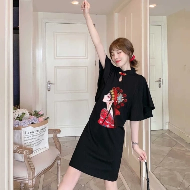 Đầm sườn xám phong cách Hanfu Qipao cho nữ cỡ M-5XL, giảm giá 17% chỉ 351.471₫
